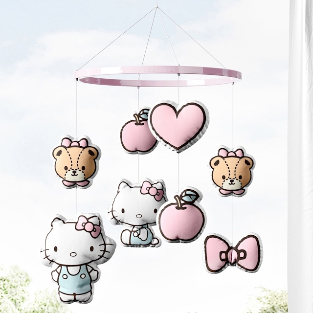 Móbile Hello Kitty, Tiny Chum, Laço, Coração e Maçã