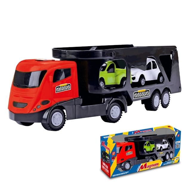 Caminhão Cegonha de Brinquedo Magnum com Carrinhos