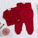 Saída Maternidade Tricot Casaquinho Vermelho Cerejinha 03 Peças - imagem 1