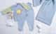 Saída Maternidade Tricot Elefantinho Azul/Amarelo 3 Peças - imagem 2