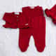 Saída Maternidade Tricot Casaquinho Vermelho Maçã do Amor 03 Peças - imagem 1