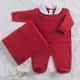 Saída Maternidade Tricot Macacão Rococó Vermelho 02 Peças - imagem 1