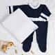 Saída Maternidade Tricot Macacão Azul Marinho 02 Peças - imagem 1