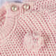 Saída Maternidade Tricot Menina Flor Rosa 02 peças - imagem 3