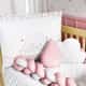 Kit Berço Trança Nuvem Coração Rosa - imagem 1