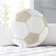 Almofada Redonda Tricot Bola de Futebol Bege - imagem 3