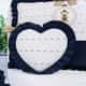 Almofada Coração com Babado Azul Marinho 33cm - imagem 1