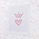 Quadro Coração com Coroa Branco e Rosa 33cm - imagem 1