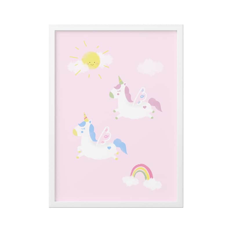 Quadro Unicórnios Voadores 34cm 