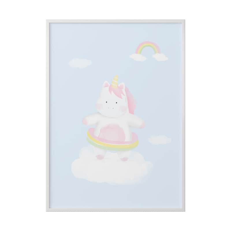 Quadro Unicórnio na Nuvem 40cm 