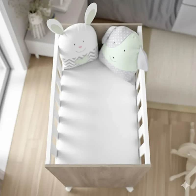 Lençol de Baixo c/ Elástico Mini Berço Branco Microfibra