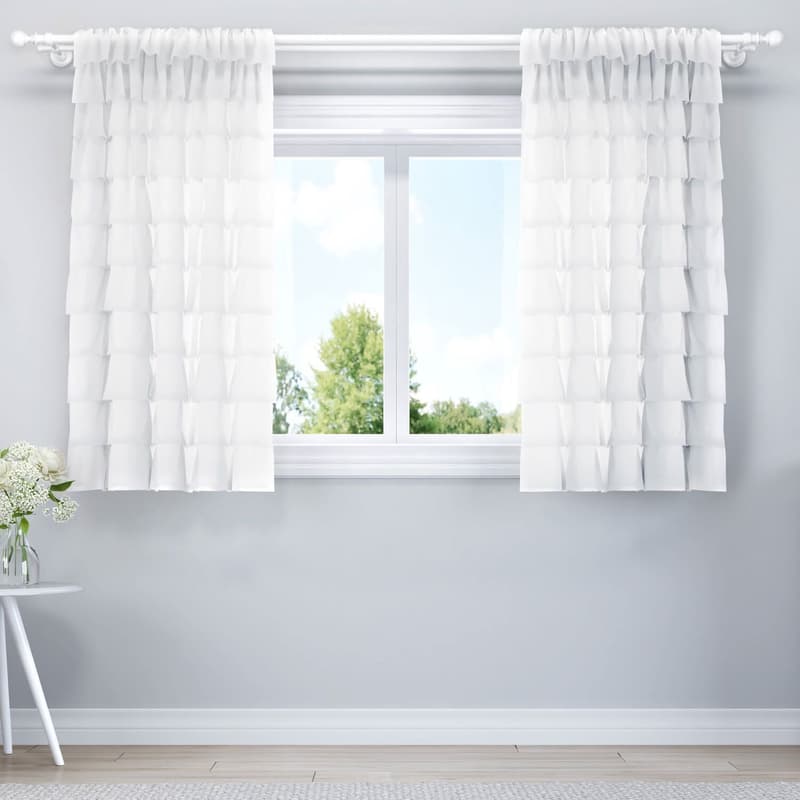 Cortina Babados Branca 1,50m