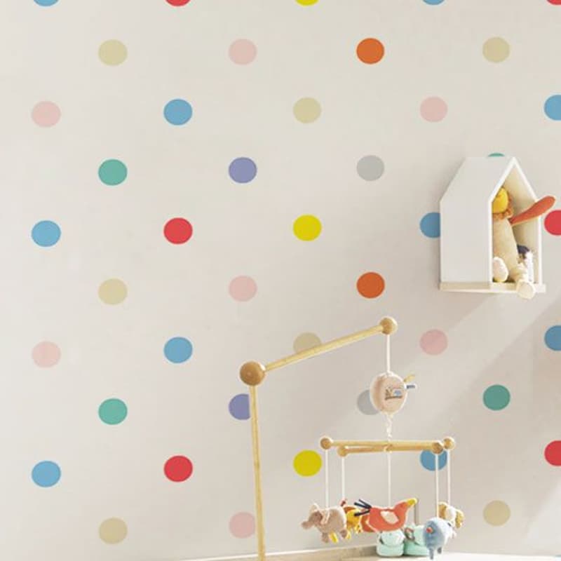 Papel de Parede Bolinhas Colorido 10m