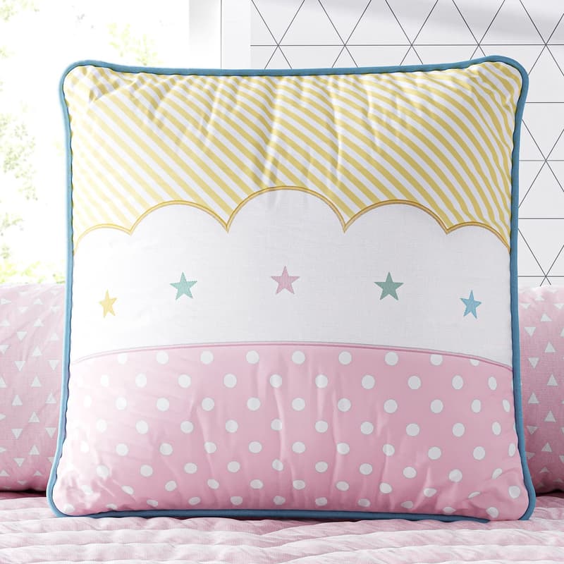 Almofada Quadrada Estrelinhas Multicoloridas 38cm