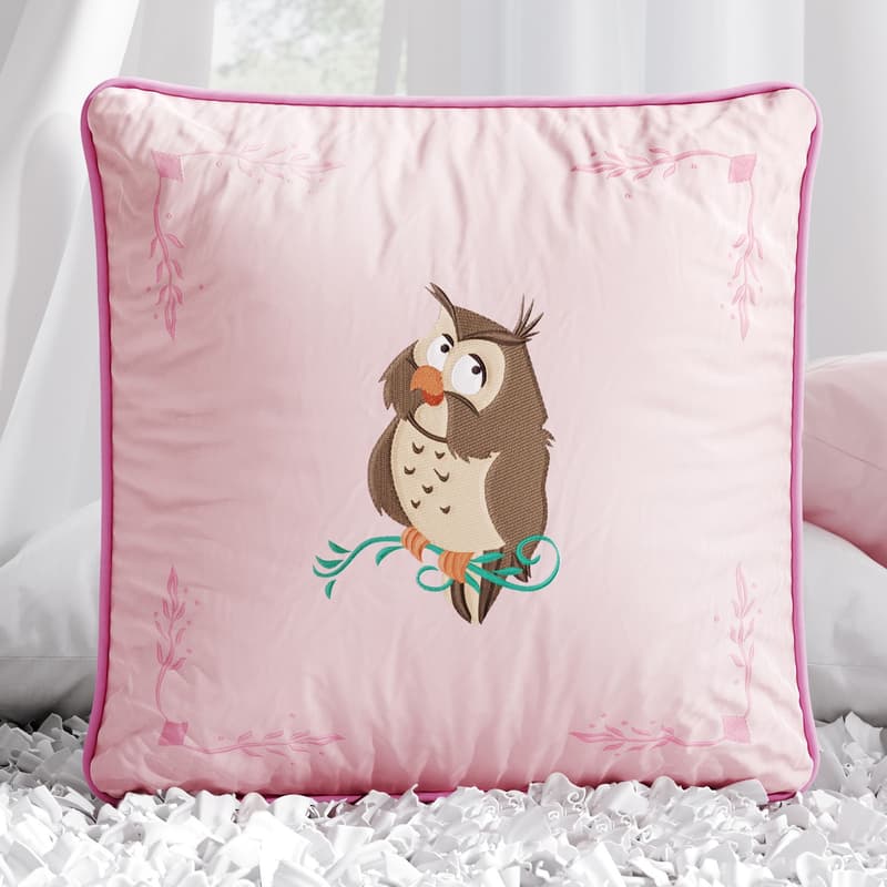 Almofada Quadrada Coruja do Bosque 30cm