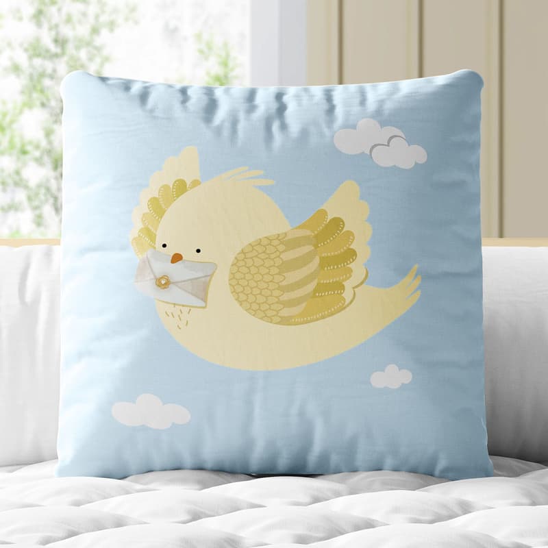 Almofada Quadrada Pombinho Correio 30cm