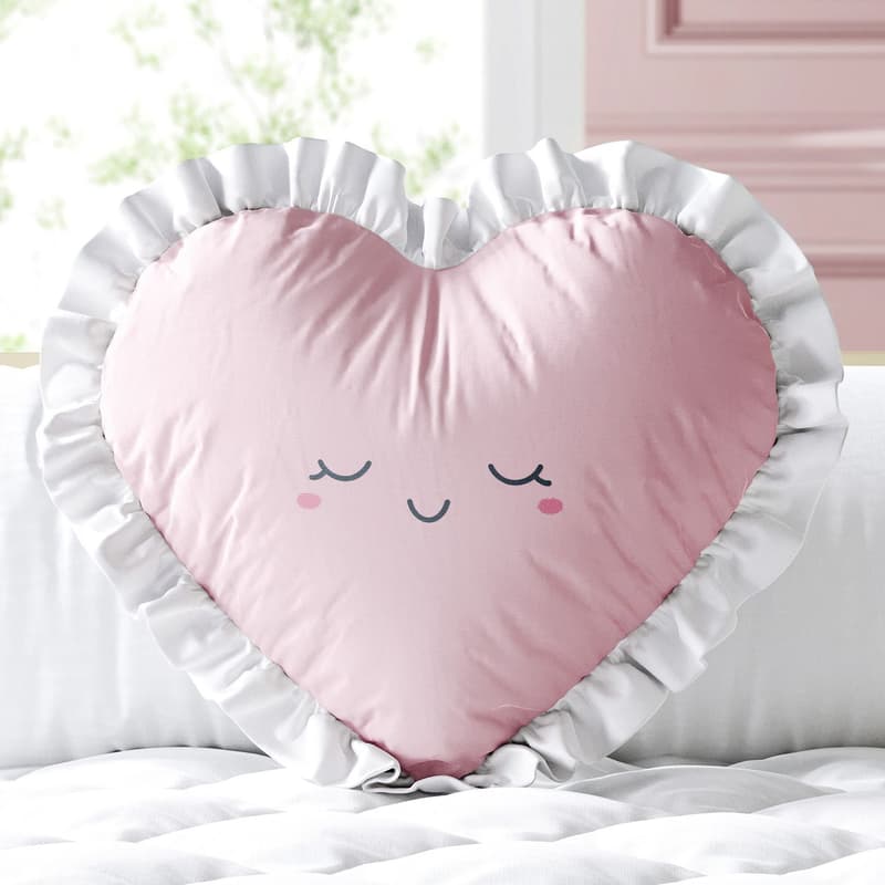 Almofada Coração Feliz Rosa