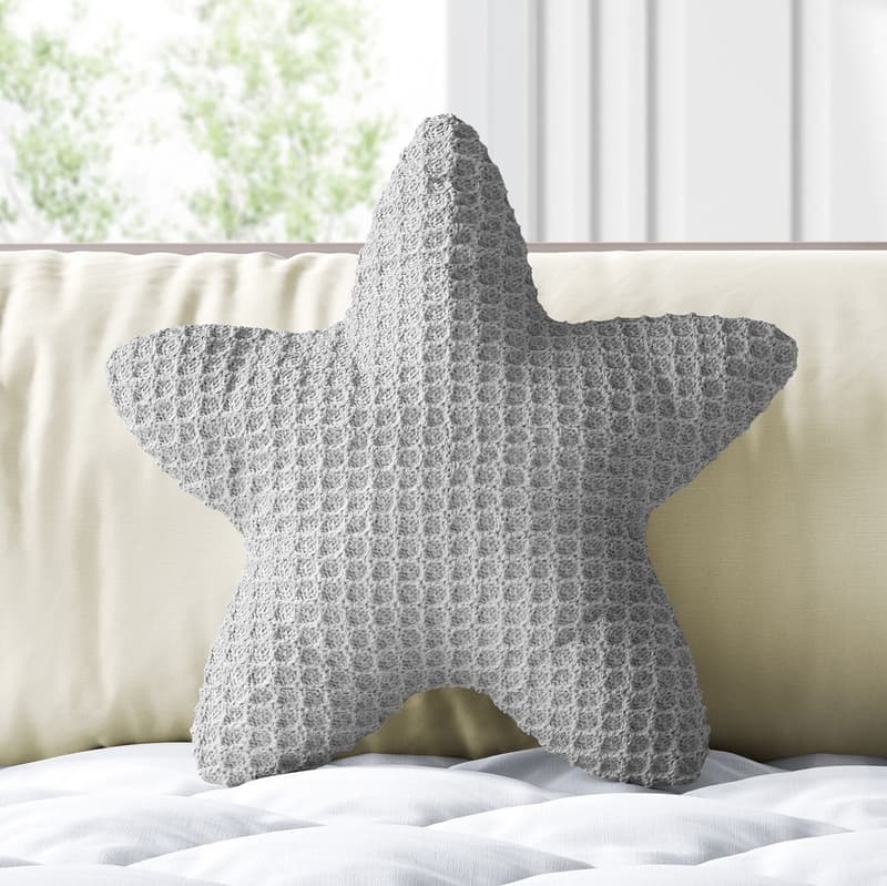 Almofada Estrela Tricot Colmeia Branco 30cm