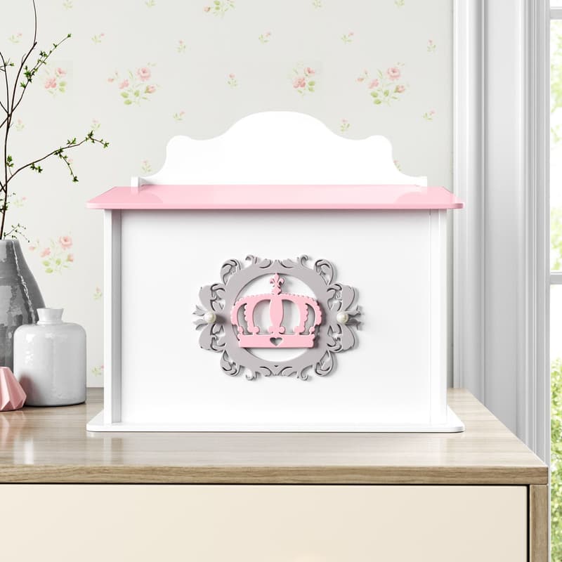 Farmacinha Coroa Arabesco Rosa e Cinza