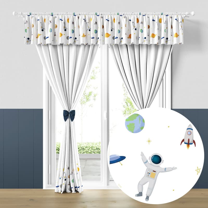 Cortina Infantil e Bebê Astronautas