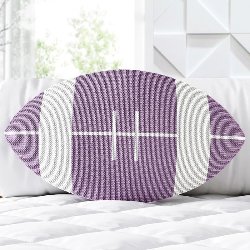 Almofada Tricot Bola de Futebol Americano Lilás