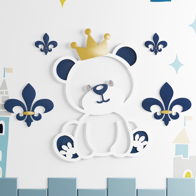 Painel Decorativo Ursinho Príncipe 5 Peças