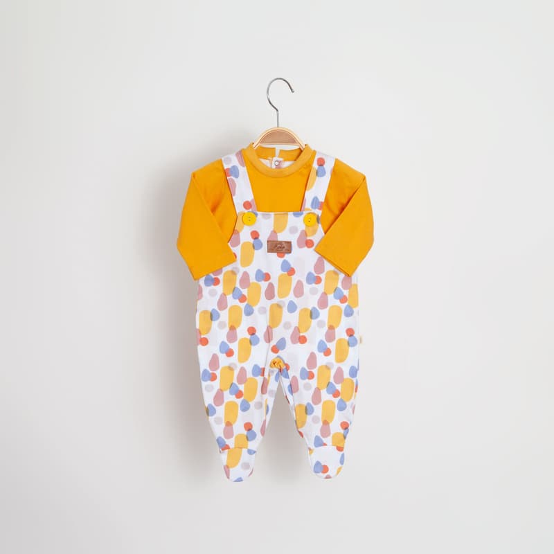 Macacão Bebê Jardineira Estampado Poá Colorido