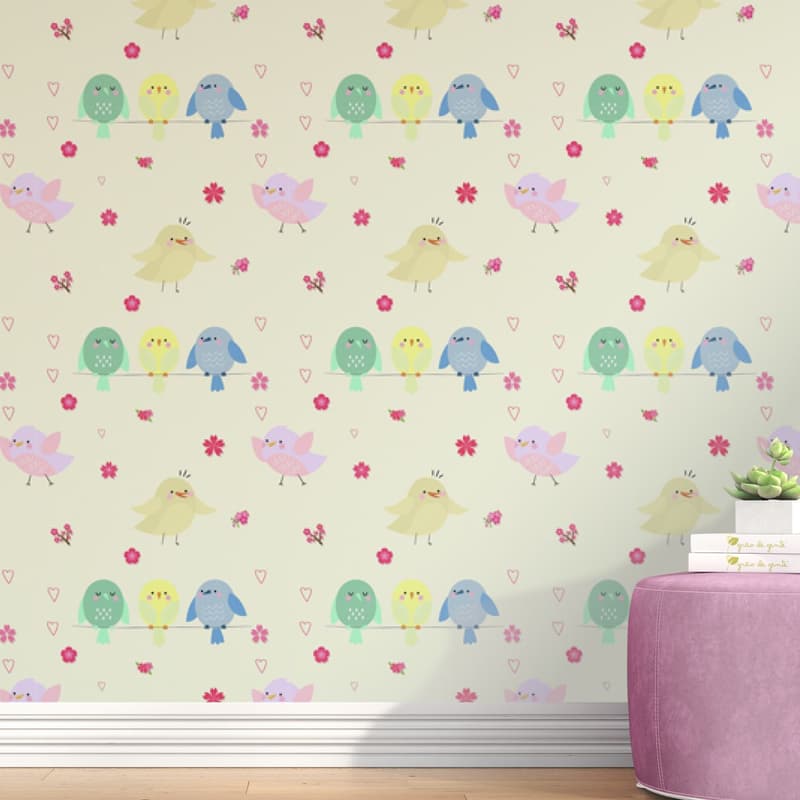 Papel de Parede Passarinhos Coloridos 3M