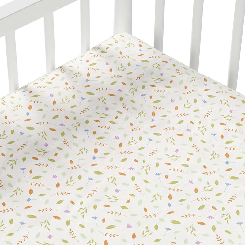 Lençol Berço com Elástico Folhas Selva Baby