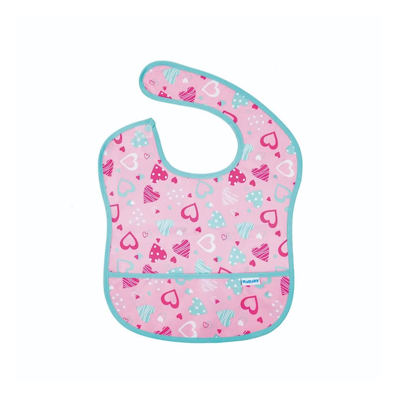 Babador com Bolso Standard Coração Rosa