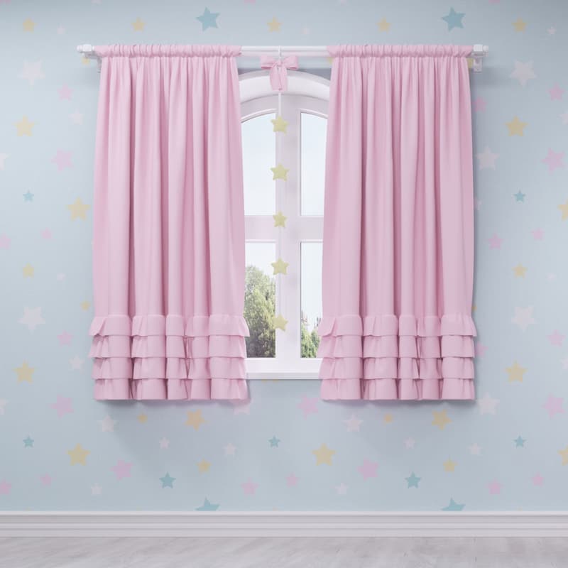 Cortina Babados Rosa 1,50m