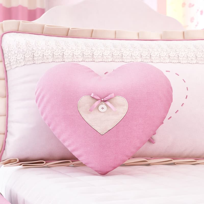 Almofada Coraçãozinho com Botão 30cm