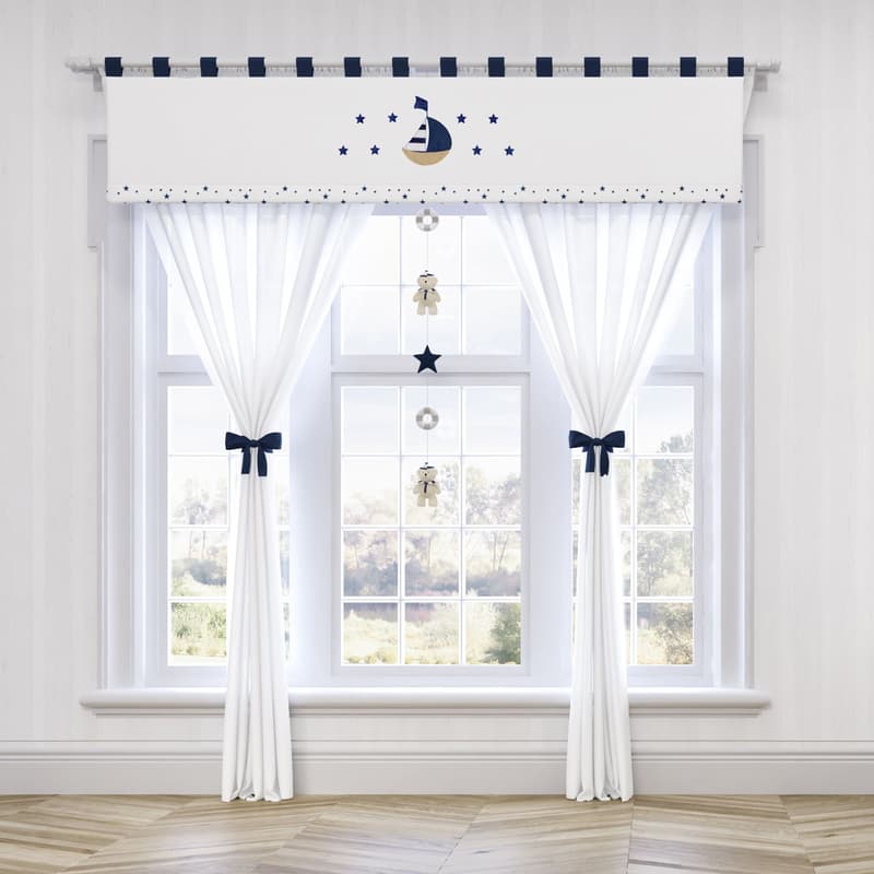 Cortina Urso Marinheiro Azul 1,50m