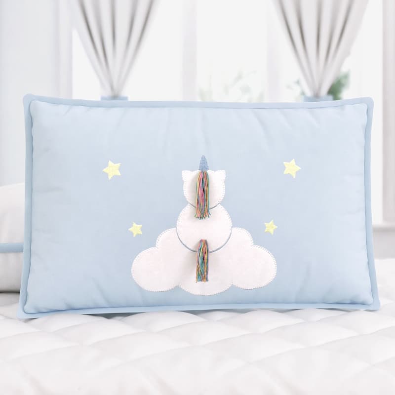 Almofada Retangular Unicórnio Rosa 55cm
