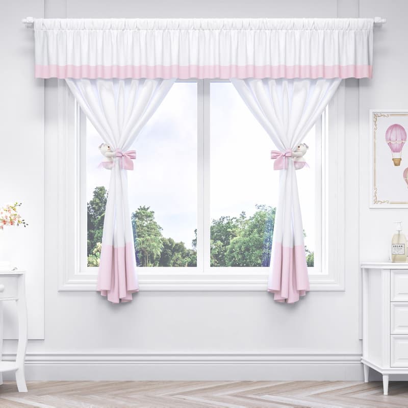 Cortina Luxo Branca/Azul 1,50m