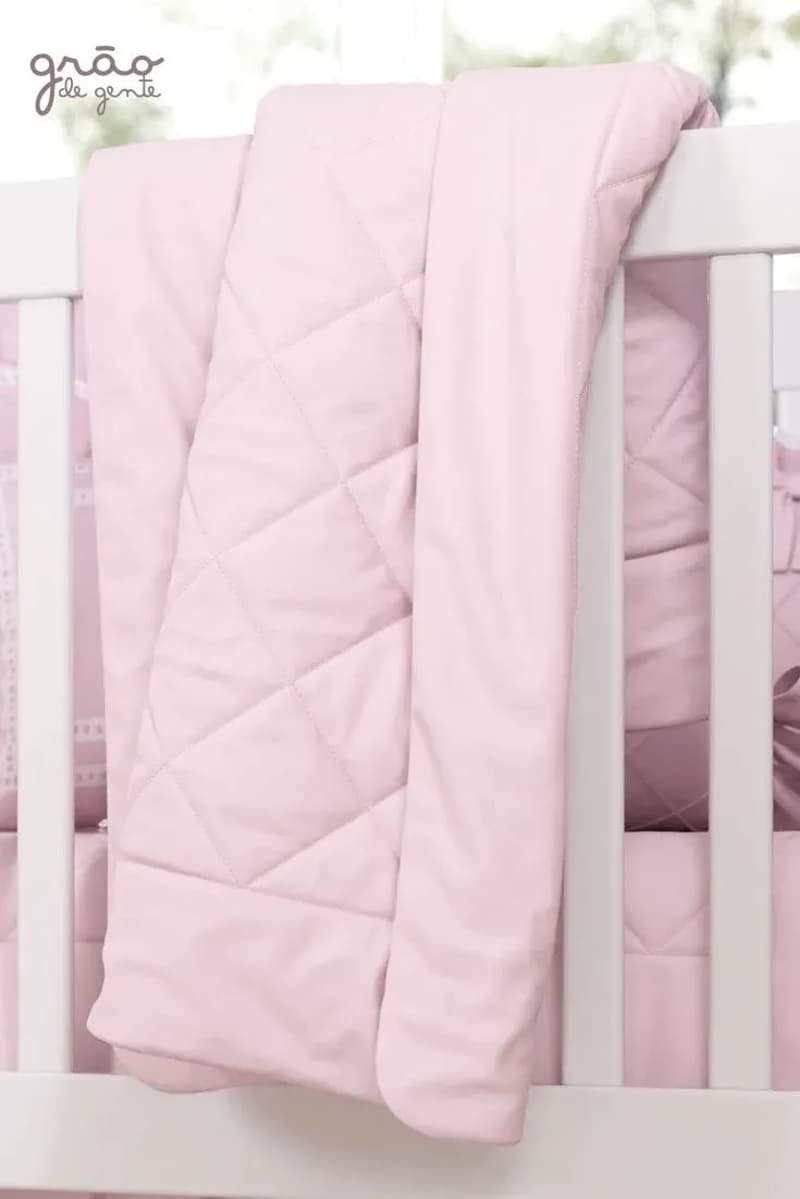 Edredom de Berço Pantografado Rosa