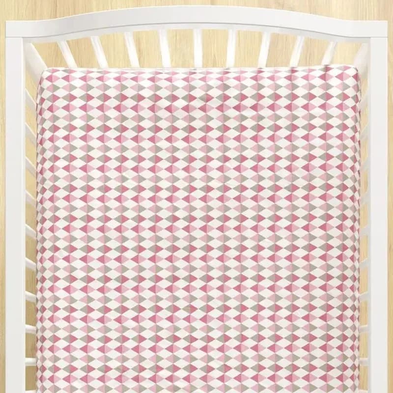 Edredom de berço triangulo rosa