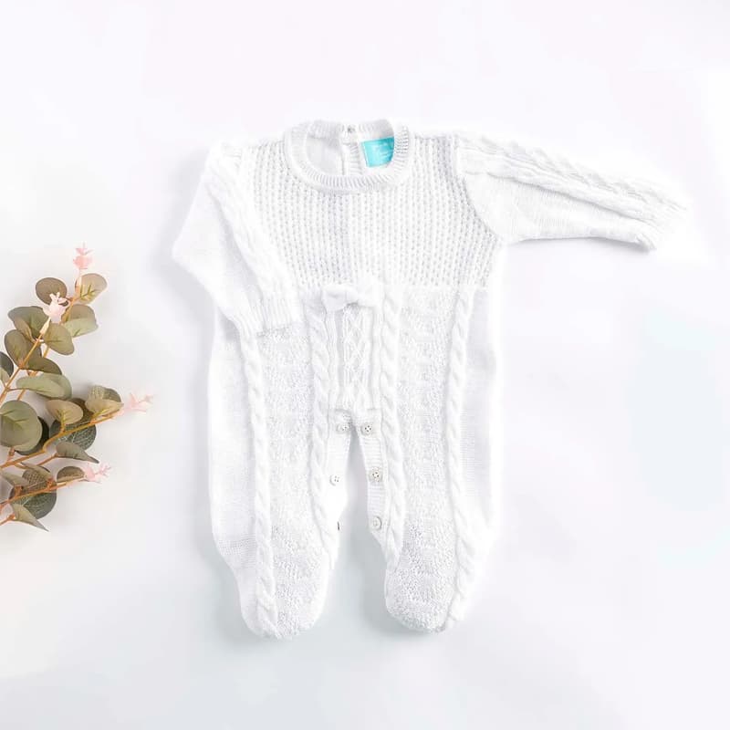 Macacão Tricot Trançado Branco RN