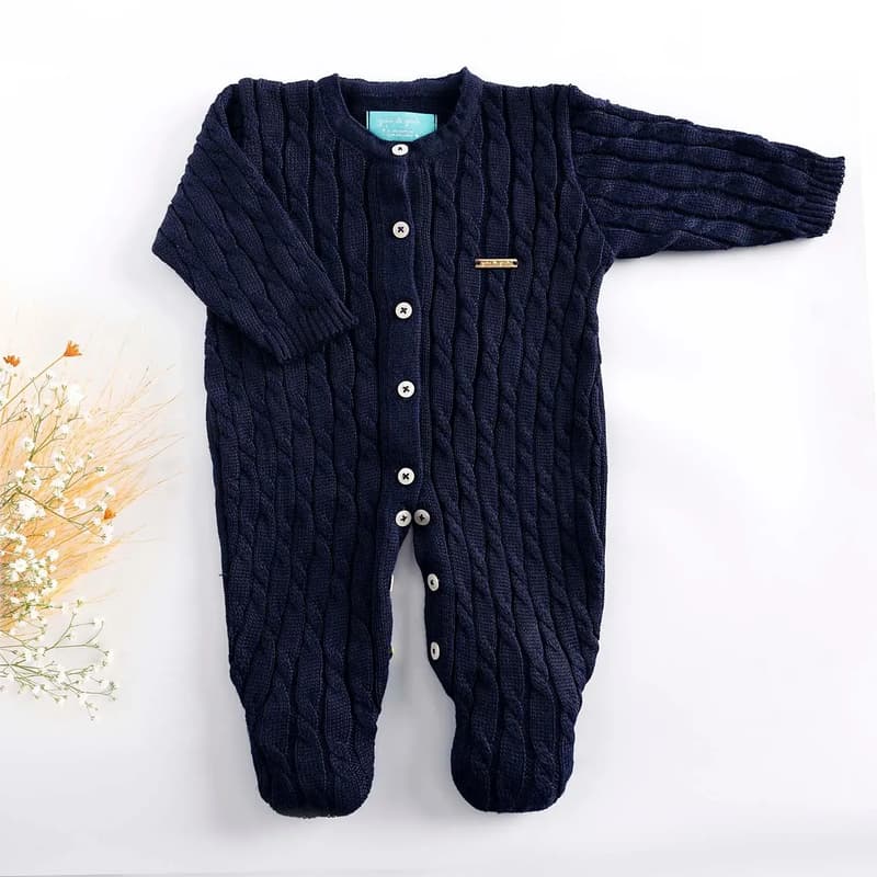 Macacão Tricot Trançado Marinho M