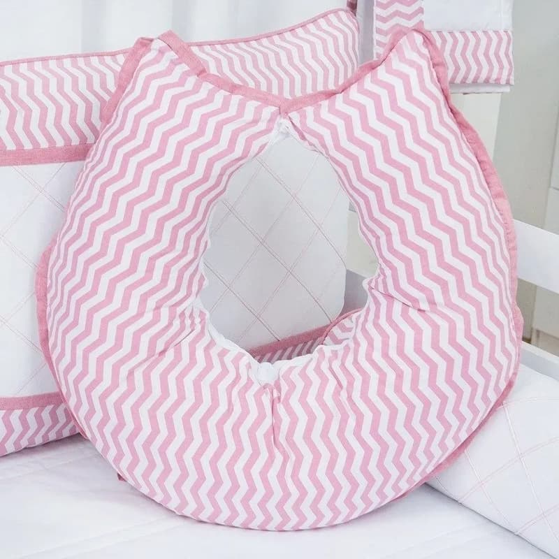 Almofada Amamentação Glamour Chevron Rosa