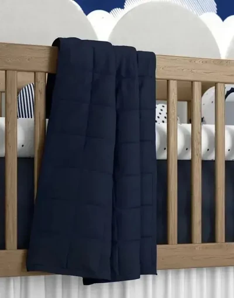 Edredom de Berço Matelado Azul Marinho