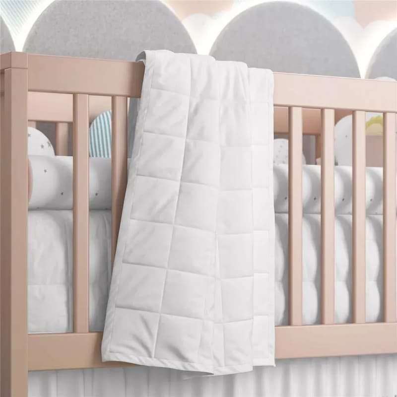 Edredom de Berço Matelado Faixas Branco