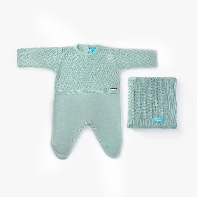 Saída Maternidade Tricot Azul RN