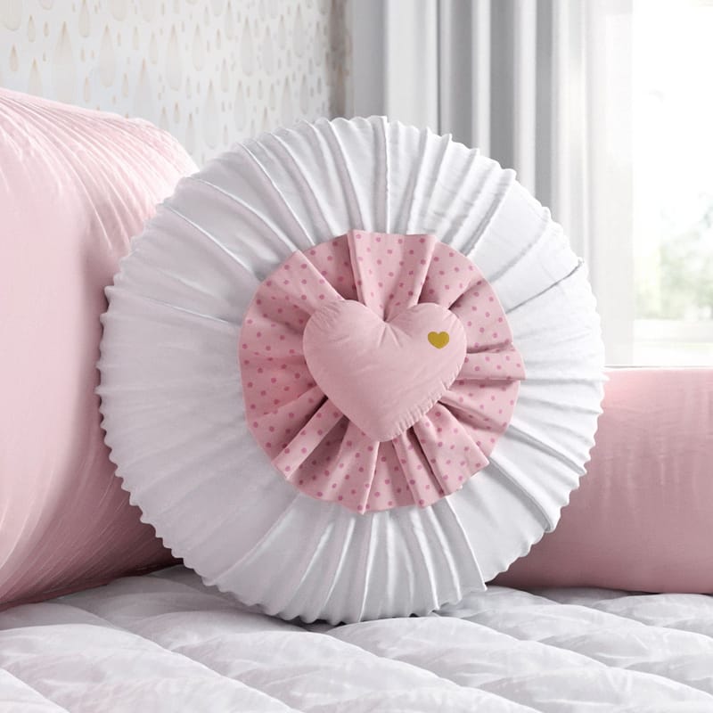 Almofada Redonda Coração 35cm