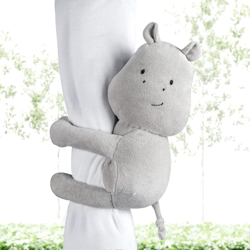 Prendedor de Cortina Hipopótamo Cinza 2 Peças