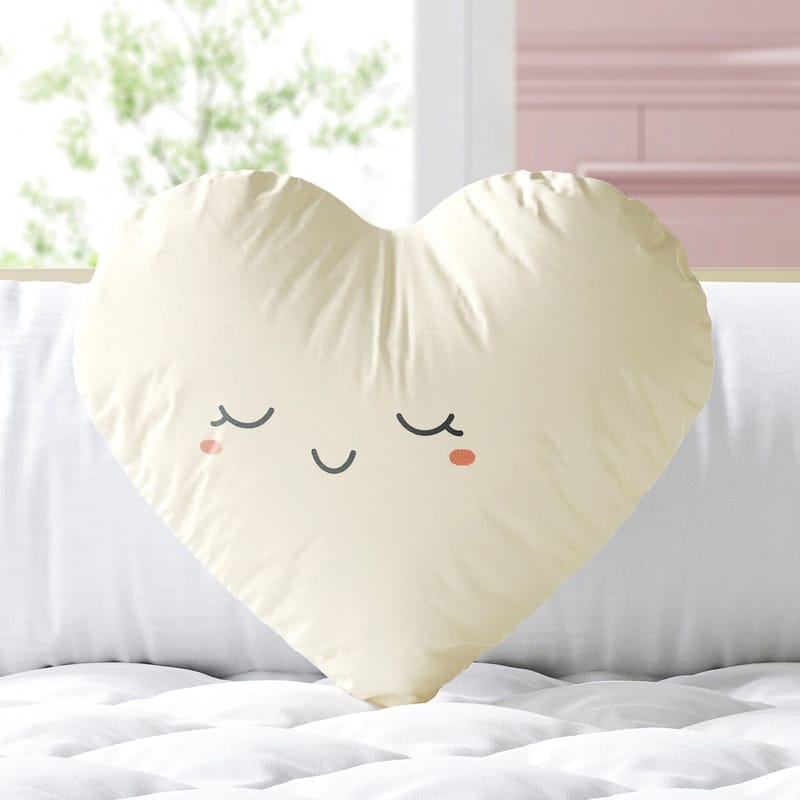 Almofada Coração Feliz Amarelo 33cm