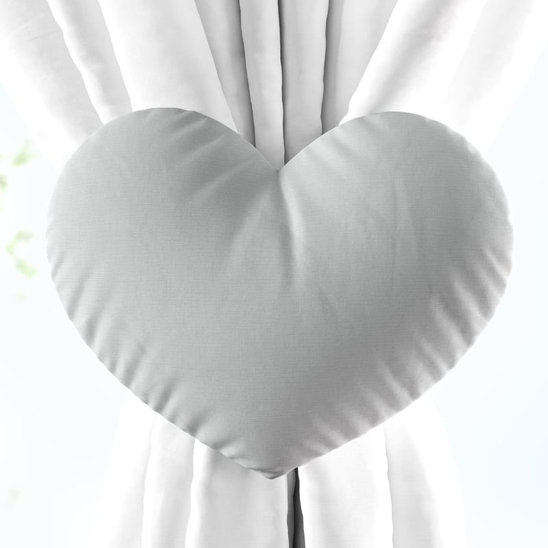 Prendedor de Cortina Coração Cinza 02 Peças