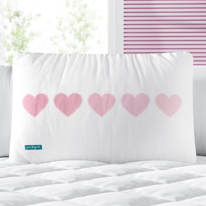 Almofada Retangular Corações Tie Dye Rosa 35cm