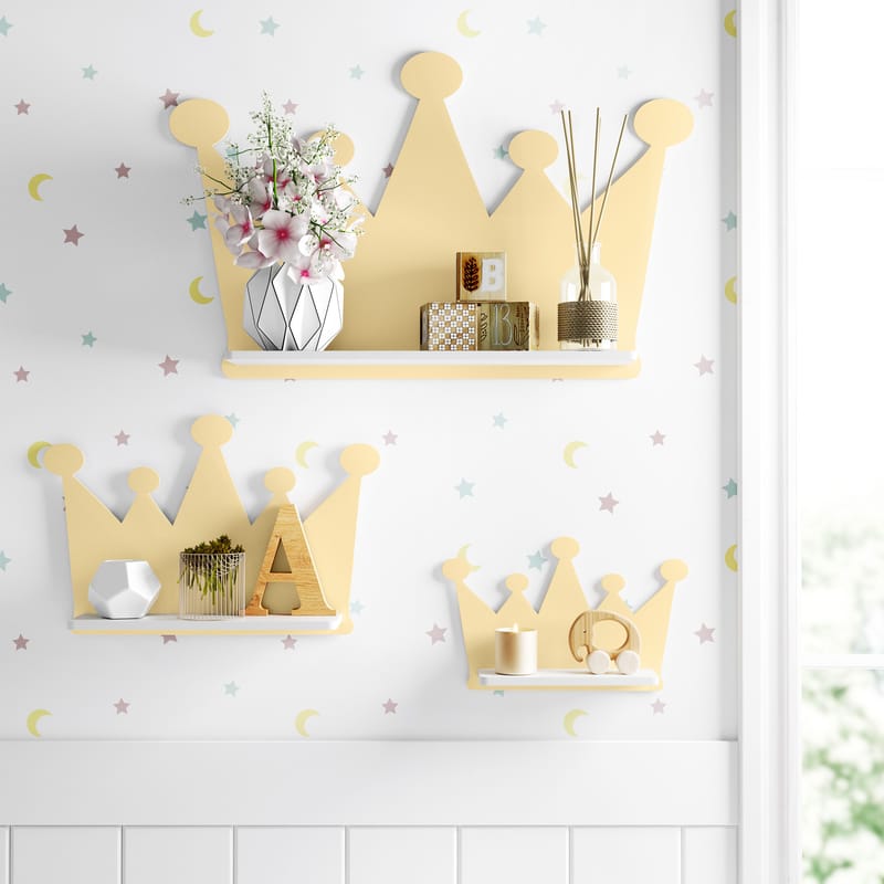 Trio de Prateleiras Coroa Azul Marinho 3 Peças