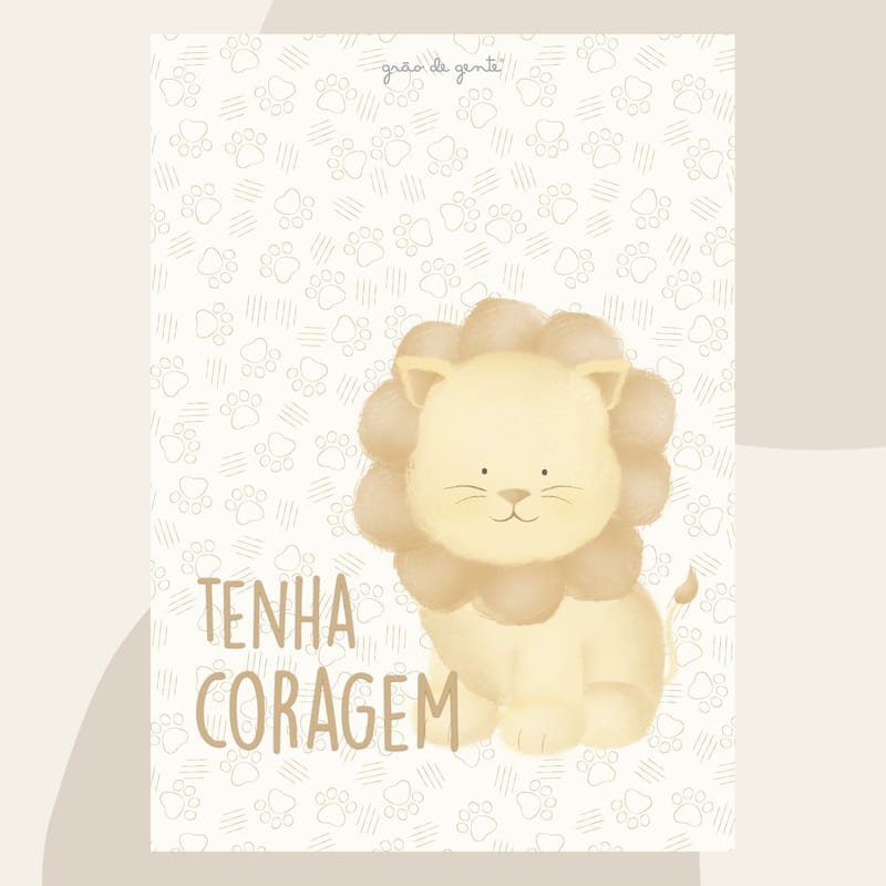 Pôster Adesivo Safári Aquarela Leão